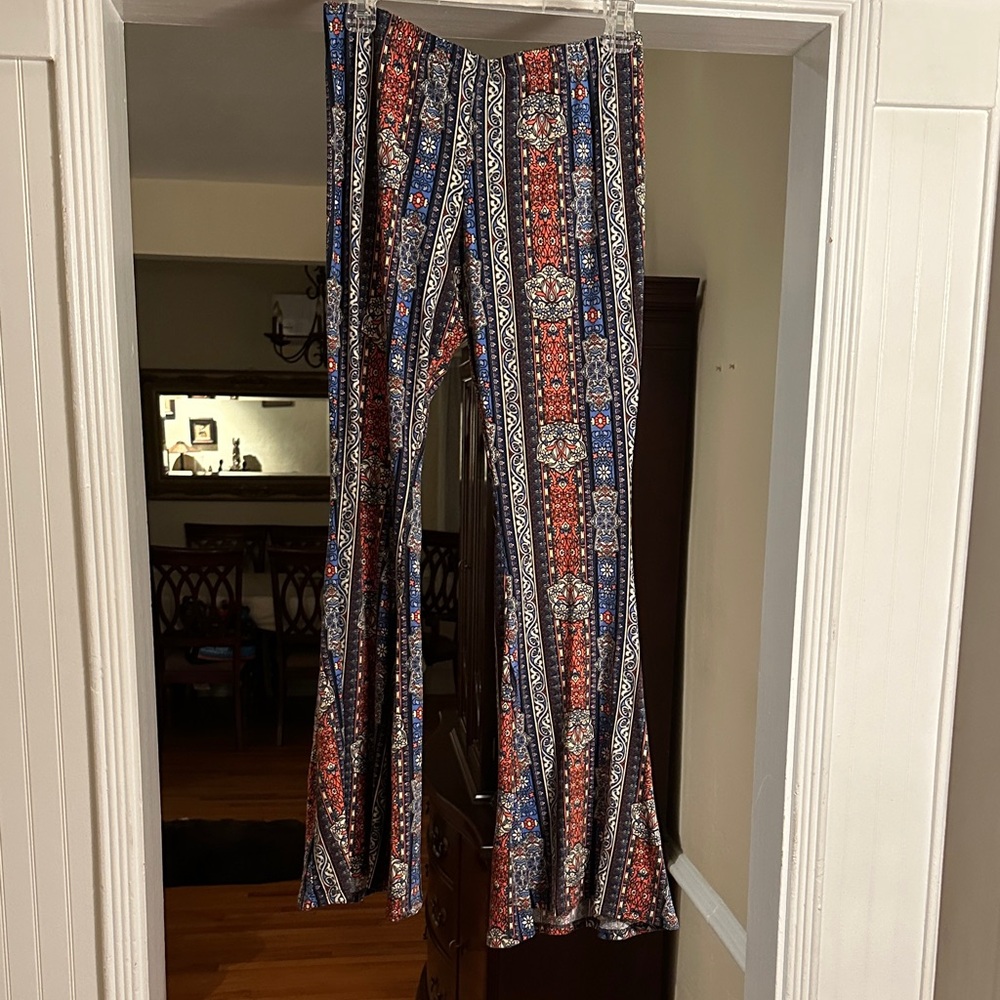 Patterned Flare Pants